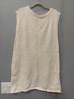 Lovesoft NWT Cream Sleeveless Knit Tunic Sweater Vest S